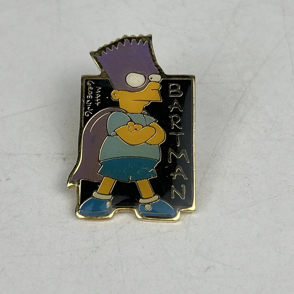 Vintage The Simpsons Keychain And Pin‎ Set Six Items Total